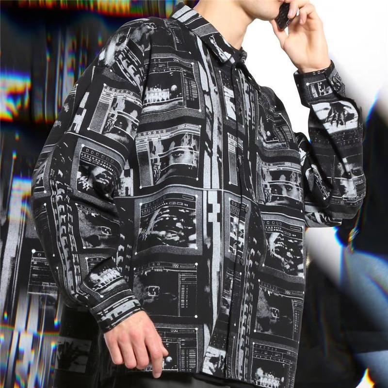 

Men' Casual Shirts Oversized CAVEMPT Shirt Men Women High Quality Streetwear Apricot Pocket CAVEMP T