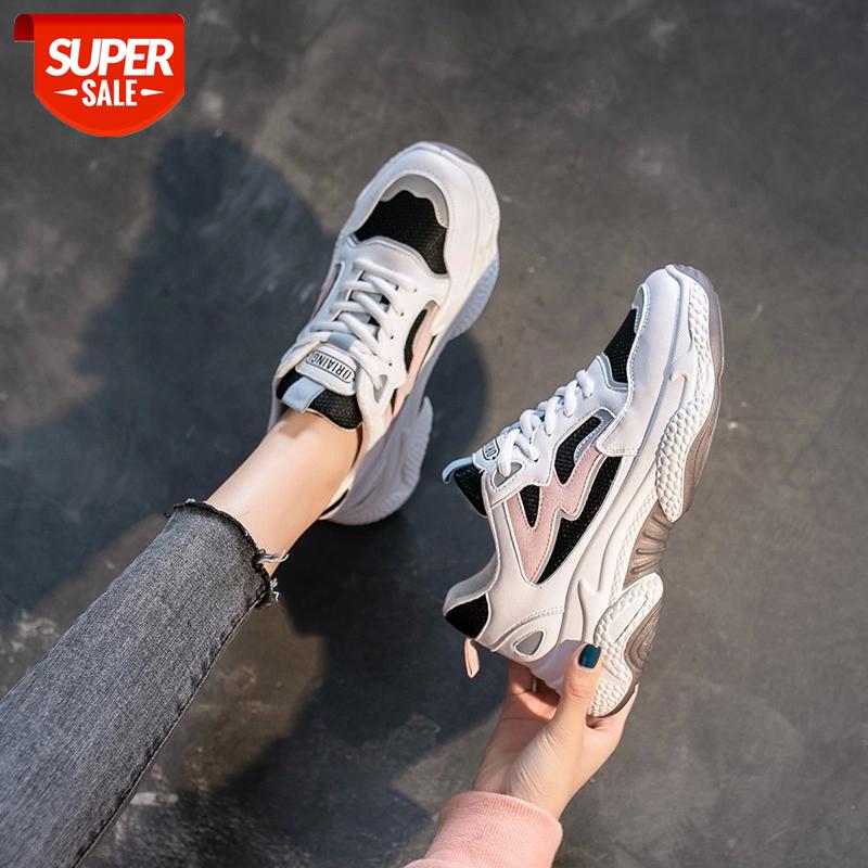 

2021 New Patchwork Women's Platform Sneakers Lady Shoes Korean Casual Chunky Sport Shoes Vulcanized Tennis Female Basket Femme #q91d