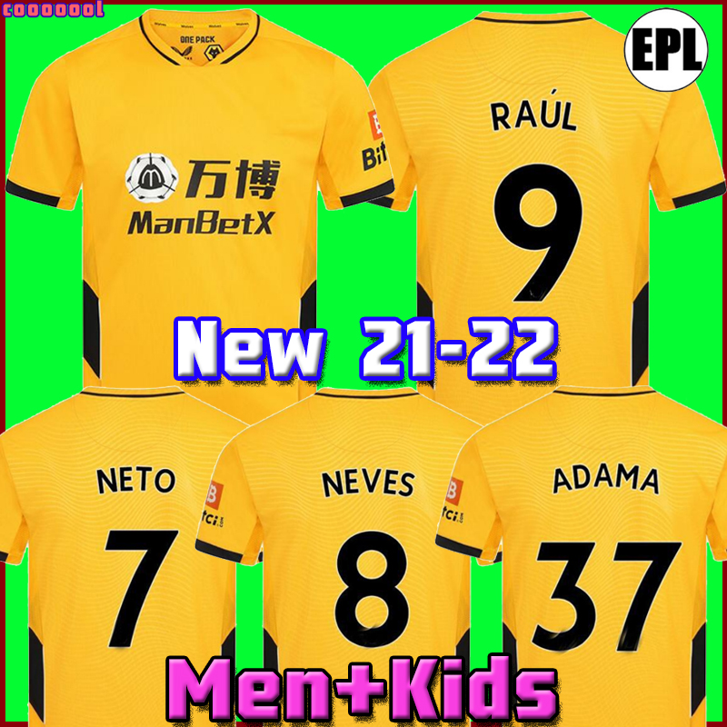 

21 22 Wolves Soccer Jerseys SEMEDO RAUL NETO NEVES 2021 2022 Boly J.OTTO PODENCE FAIO SILVA Football SAISS Shirts J.MOUTINHO ADAMA Men + Kids Kits tops Uniforms camiseta, Home men + epl