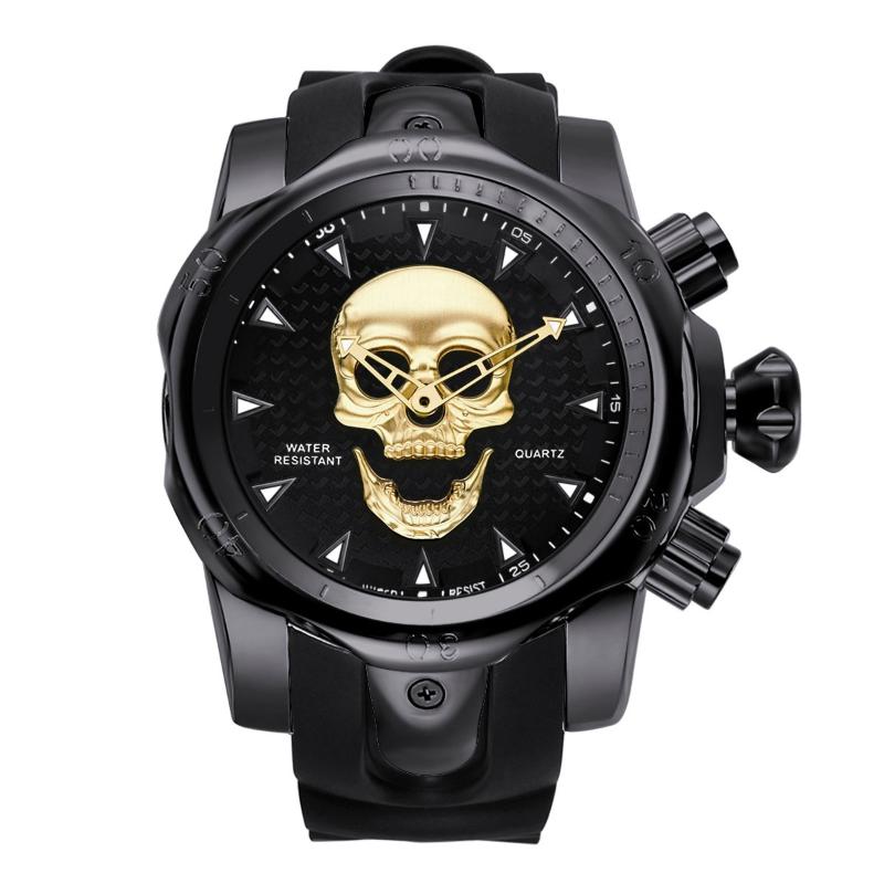 

Wristwatches 2021 Skull Men Watches Fashion Water Resistant Quartz Sports Watch Male Relogios Masculinos