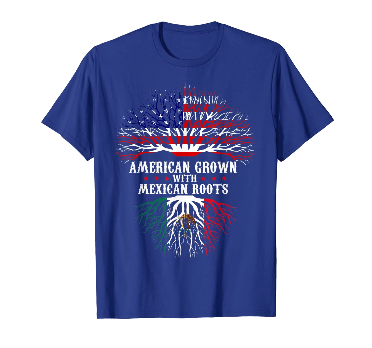 

American Grown with Mexican Roots - Mexico T-Shirt, White;black