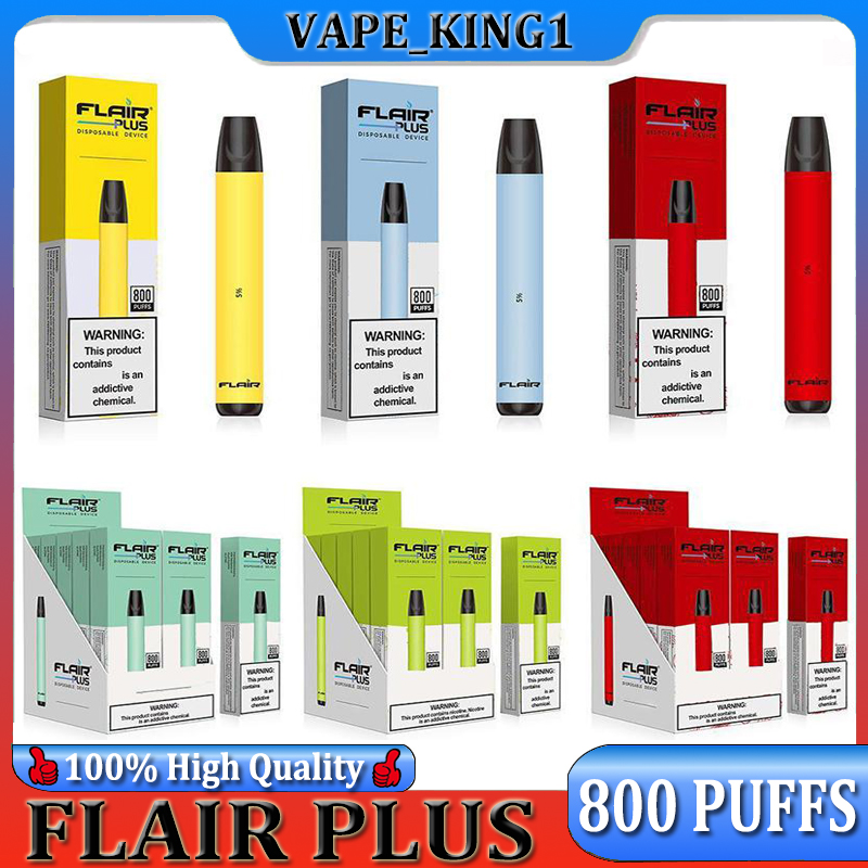 

Flair Plus Disposable E cigarettes 800 Puffs Vape Pen 550mAh Battery 3.5ml Pre-filled Cartridge Pod Stick Device Kit Vaporizers max air bar escobar vape puff bang xxl