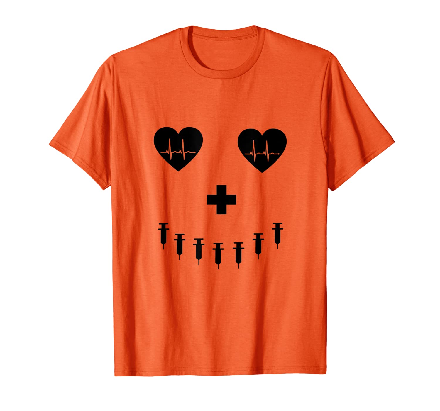 

Pumpkin Costume t-shirt for student nurses, RNs and LPNs, White;black