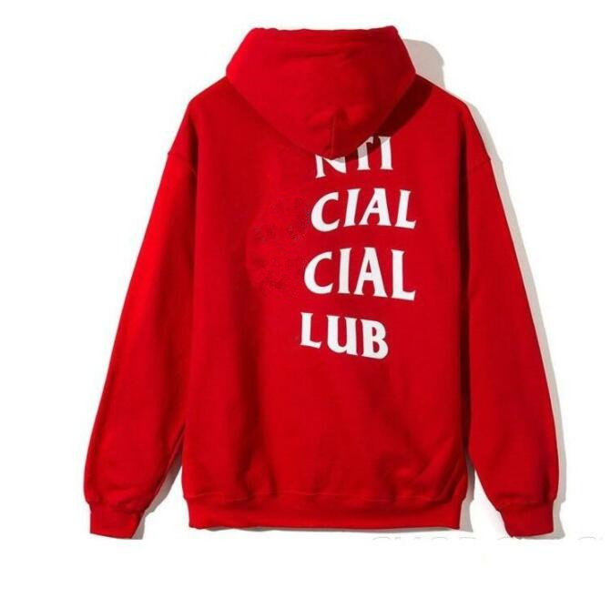 

Mens Designer Hoodies High Quality Pullover Men Clothing Antisocial club Hip Hop Long Sleeve Couples Sweatshirts S-3XL, Black