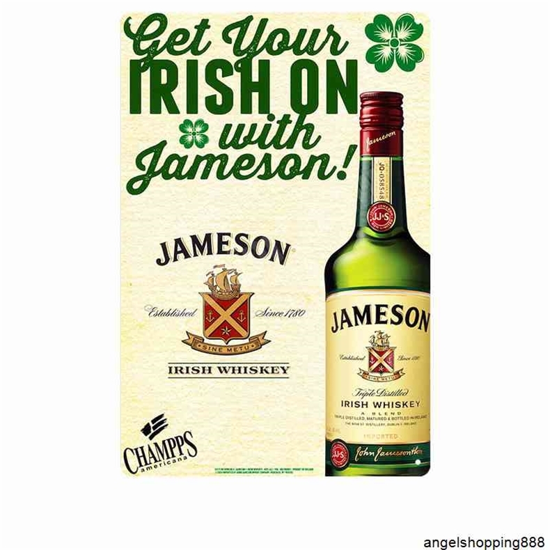 

Irish Whiskey Metal Tin Sign Club Pub Bar Casino Decorative Plate Ice Cold Beer Poster Wall Art Painting Vintage Home Decor N285a