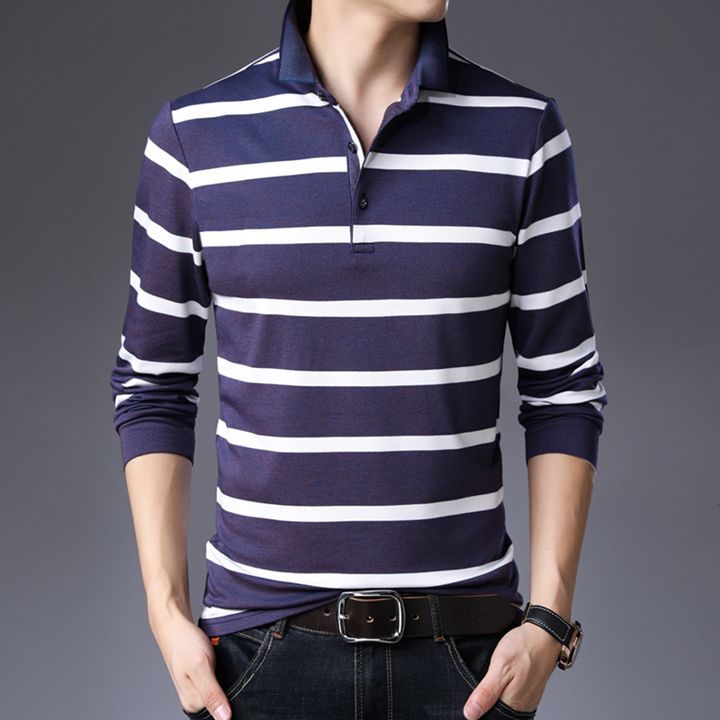 

2021 New Men Long Sleeve Fashion Striped Male England Style Shirt Casual Slim Fit Top Mens Clothing Polo 2oxh, Orange