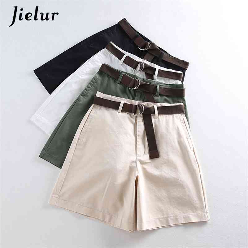 

Summer Leisure Thin Shorts for Women Loose Large Size Wide Leg Shorts with High Waist Female A-line Short Feminino 4 Colors 210611, Black