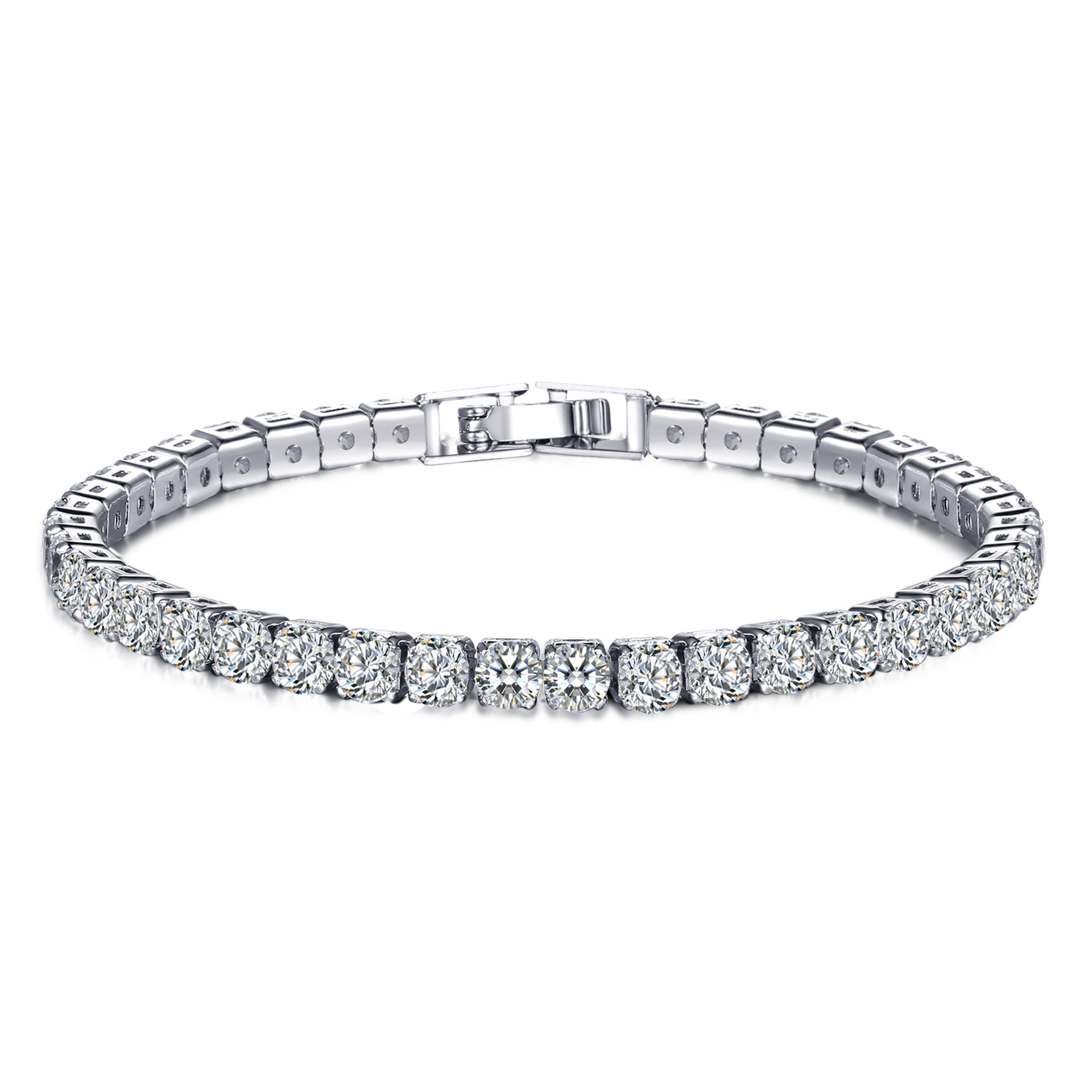 

Tennis Bracelets For Women Pave Green Blue Cubic Zirconia Bangle Iced Out Crystal Wedding Jewelry