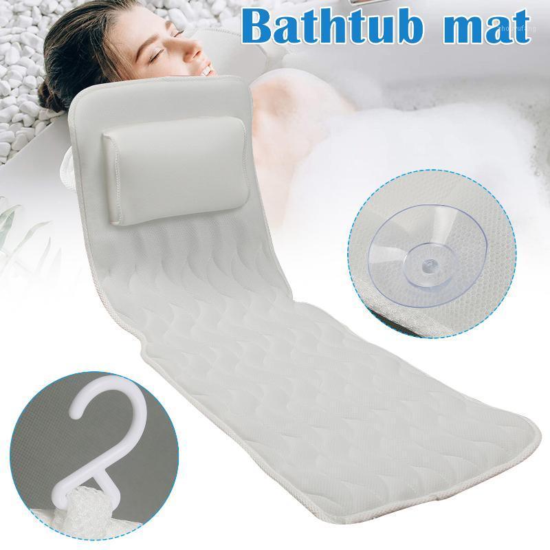 

Full Body Bath Pillow Non-Slip Luxurious 3D Air Mesh Mat For Tub Neck And Back Support With 10 Suction Cups Bathroom Other & Toilet Supplies