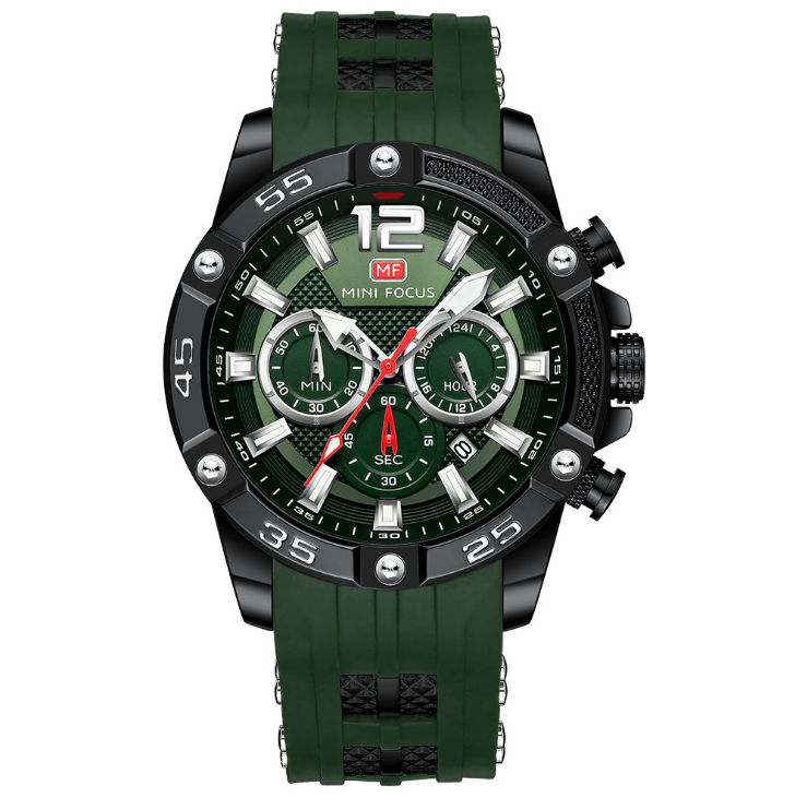 

Outdoor MINI FOCUS Multifunction Luminous Dial Quartz Mens Watches Watch Silicone Band Wristwatches With Working Subdials Multicolor Optional, No send watch for shipping