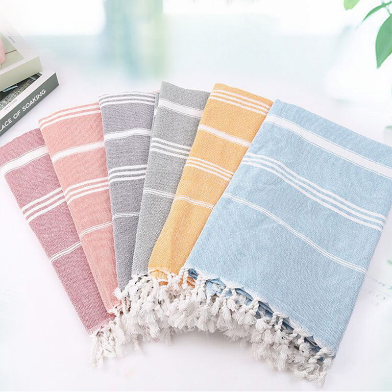 

Original Turkish Beach Towel Cotton Prewashed Bath Towels for SPA Beach Pool Gym and Bathroom TX0099, As picture