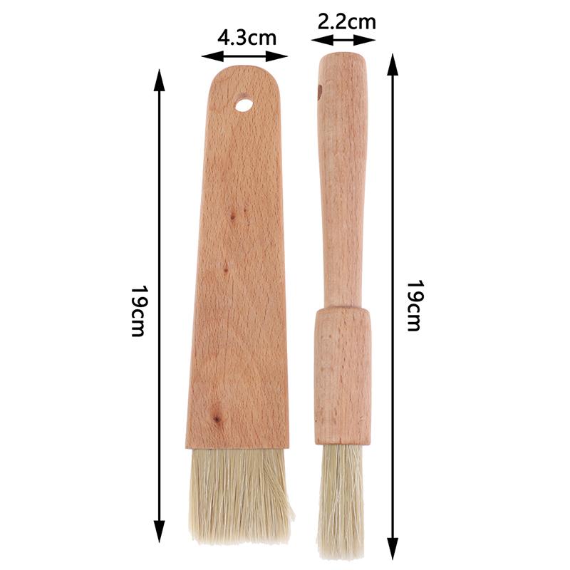 

1pc Household Kitchen Cooking Brush Barbecue Oil Brush Round Handle Bristle Brushes Flat Pastry Baking Brushes