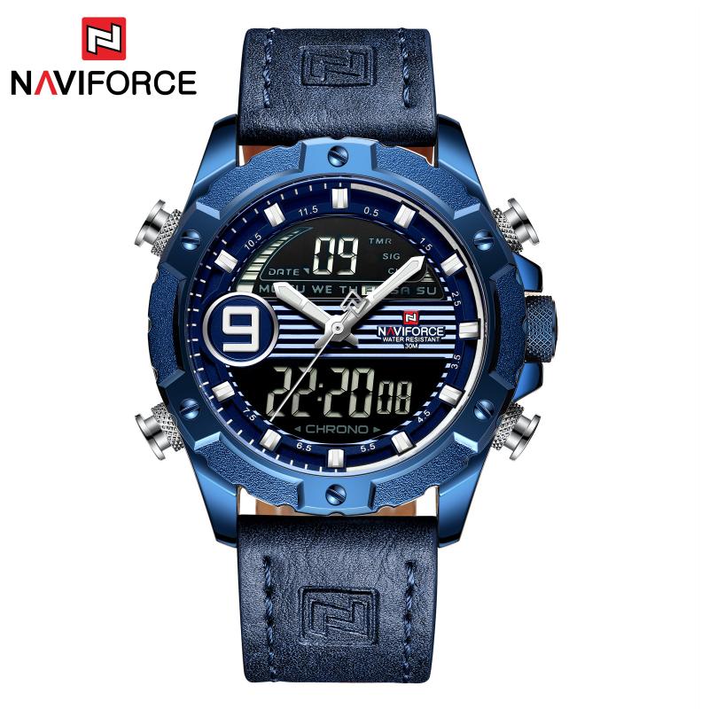 

Wristwatches Selling Fashion Leather Strap Watch Casual Sports MEN'S Waterproof Quartz Double Inserts Electronic, Nf9146l-2