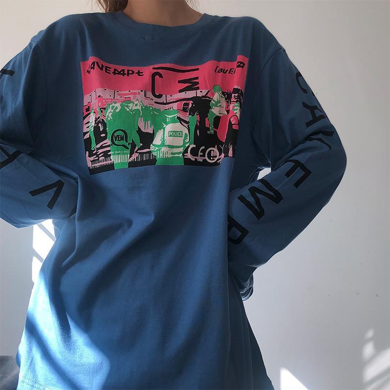 

2021 Hip Hop Brand Letter Print Sweatshirt Cool Girls Women Spring Winter Tops Design Streetwear Korean Fashion Harajuku Clothes 31wm, Blue