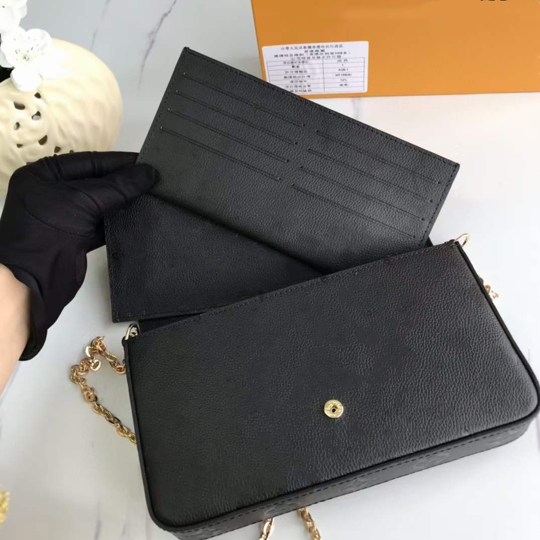 

Amazing New women's bag, fashion design, chain, one shoulder, diagonal, card bag, portable, Black