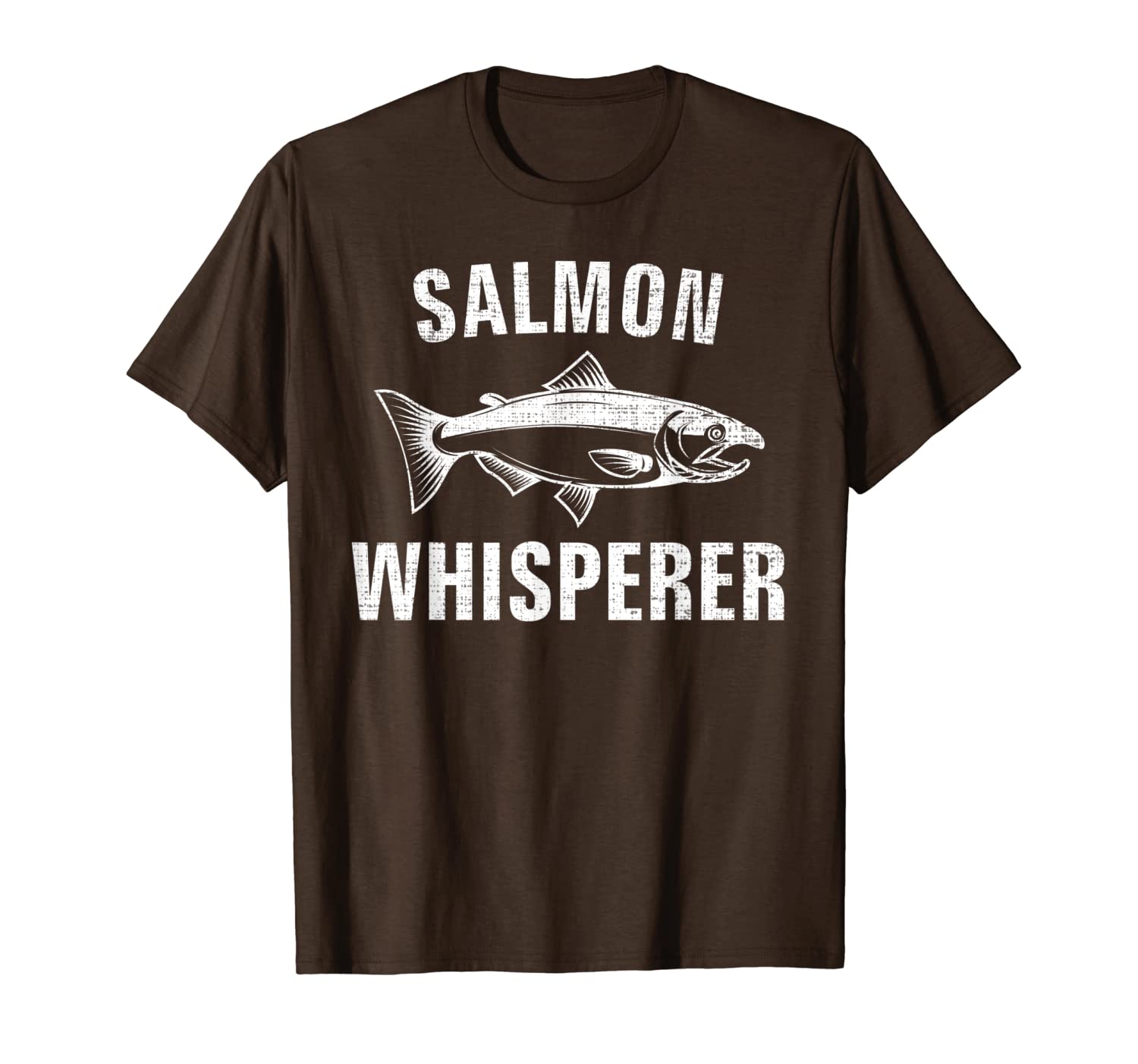 

salmon whisperer funny fish/fishing/fisherman cool love gift t-shirt, White;black