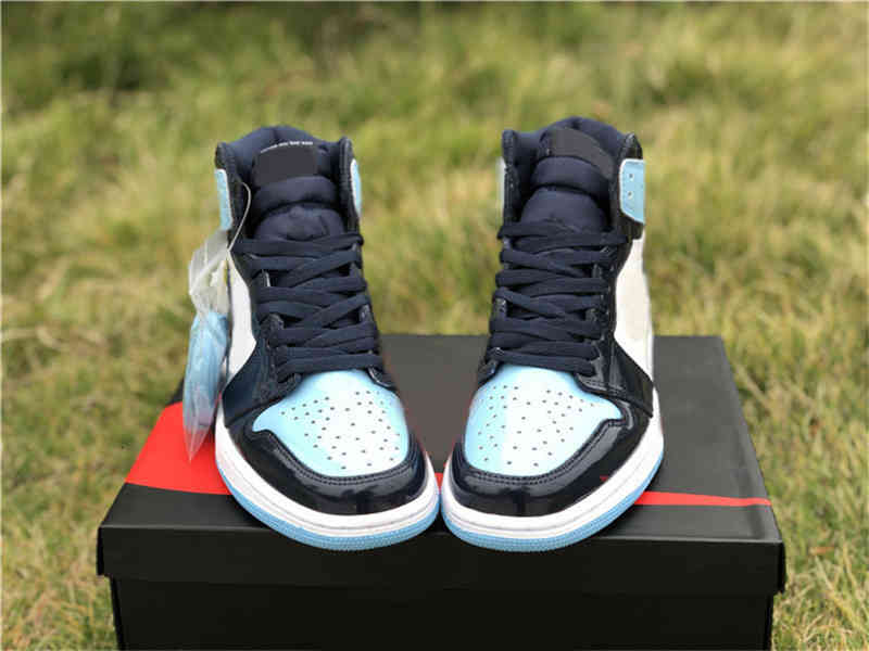 

1 Authentic High OG UNC Patent ASG WMNS 1S Obsidian Blue Chill-White Basketball Shoes Sneakers Man Woman CD0461-401 With Original Box