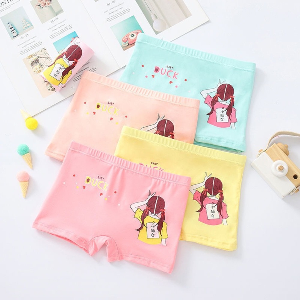 

4 pairs of children's underwear girls' boxers cartoon baby little girl middle school students', Camo
