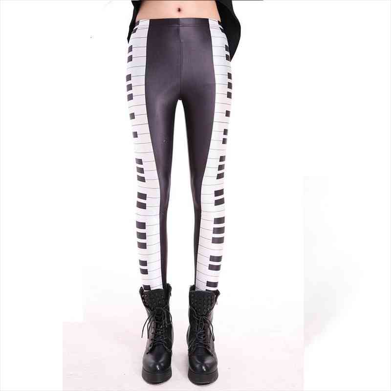 

sales fitness elastic piano key womens leggings print workout 2xl 3xl 4xl plus size leggins for girls, Black
