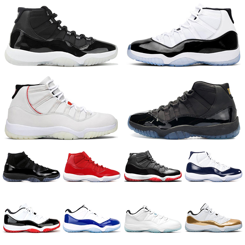 

New 11 11s men women basketball shoes jumpman 25th Anniversary Legend Blue Concord 45 Cap and Gown Platinum Tint trainers sports sneakers, Metallic silver low 36-47