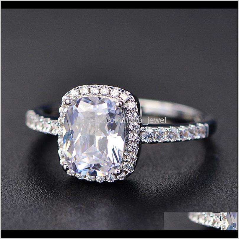 

925 Sterling Silver Moissanite Certified Diamond Wedding Ring For Women Luxury Engagement Square Colored Gemstone Zircon Fashion Rings Lpqji, Slivery;golden