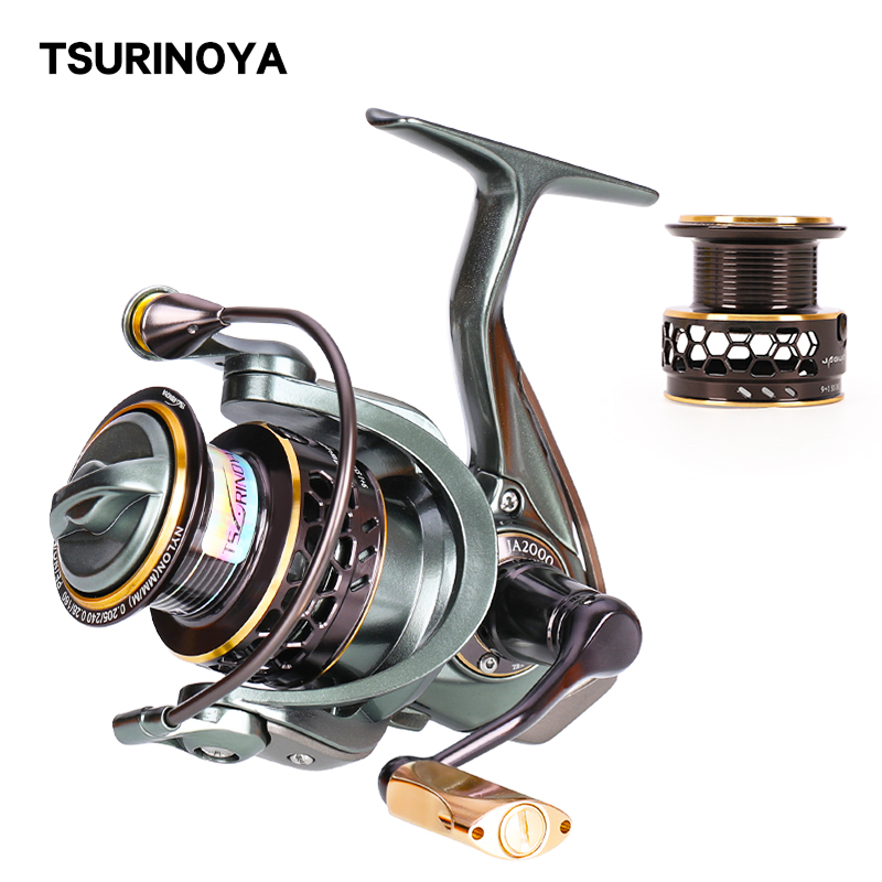 TSURINOYA 2 Spool Spinning Fishing Reel 1000 2000 3000 185G 6KG Max Carbon Drag Carp Saltwater Reel Bass Pike Wheel-image-708205689