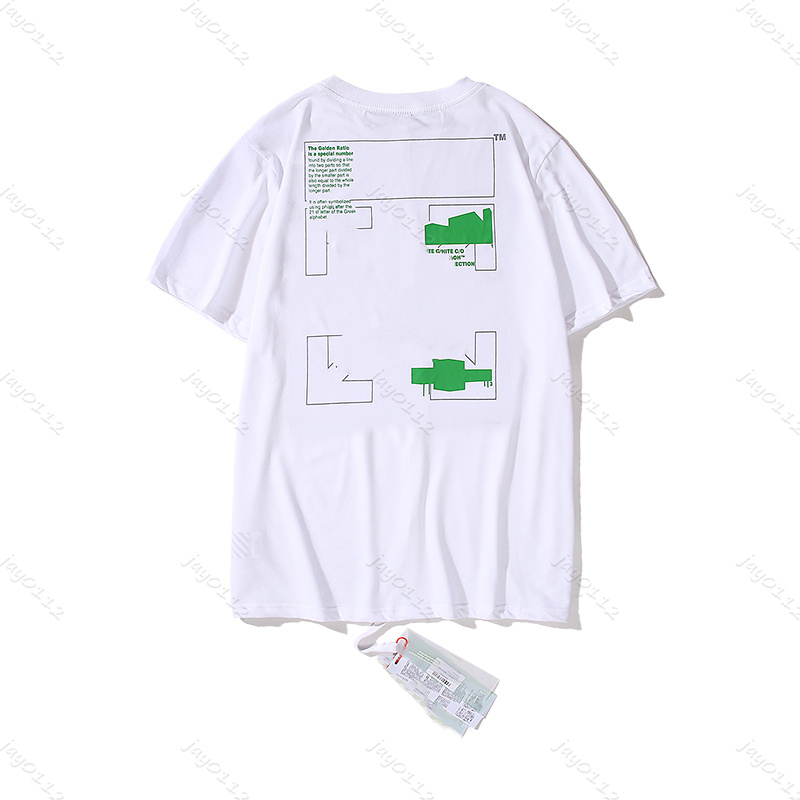 

21SS OFF Spring Summer WHITE printing Tees OW loose casual sports round neck short sleeve T-shirt men and women 1118 YDN, White;black