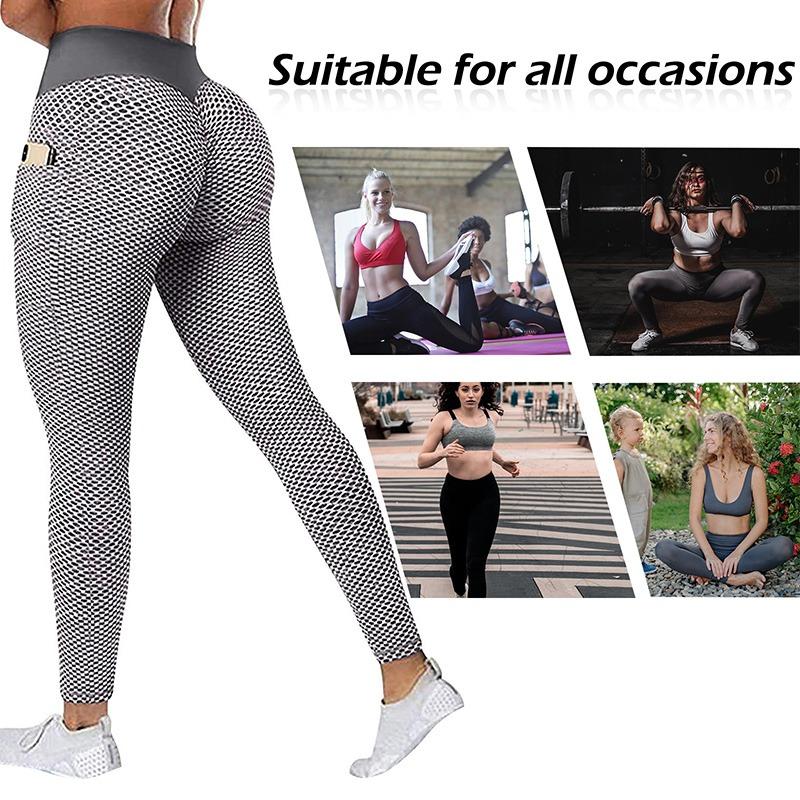 

Yoga Outfit Grid Tights Pants High Waist Workout Leggings Push Up Gym Fitness Fashion Patchwork Print Women Sexy Elastic Leggins