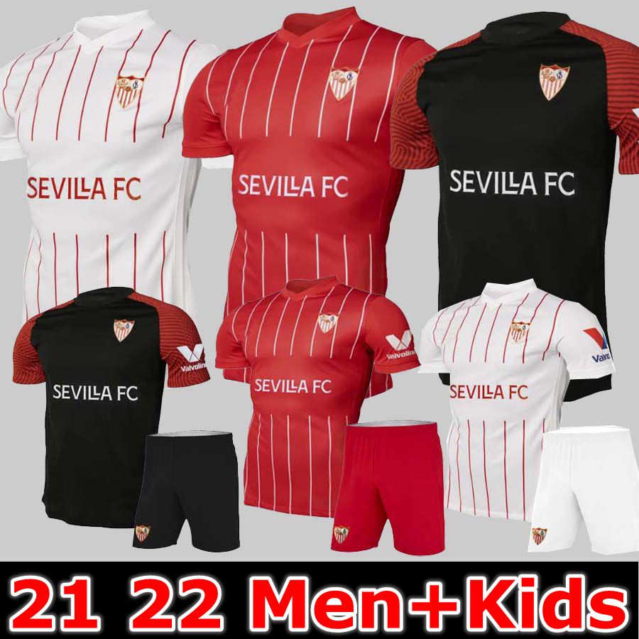 

21 22 FC Sevilla Soccer Jersey 2021 2022 EVER BANEGA EN-NESYRI NAVAS DE JONG EL HADDADI REGUILON Football Shirt Men kids camisetas futbol, 2021 away women