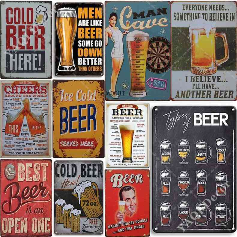 

Beer Plaque Vintage Tin Sign Metal Plate Kitchen Wall Decor for Bar Pub Club Man Cave Decorative Platesa