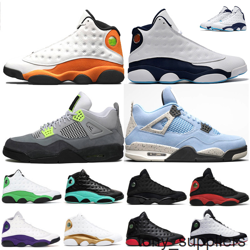

New Fire Red Neon 4 4s Men Basketball Shoes Women Dark Powder 13s Starfish White Soar Green Pink Playground mens sports Sneakers, Starfish 40-47