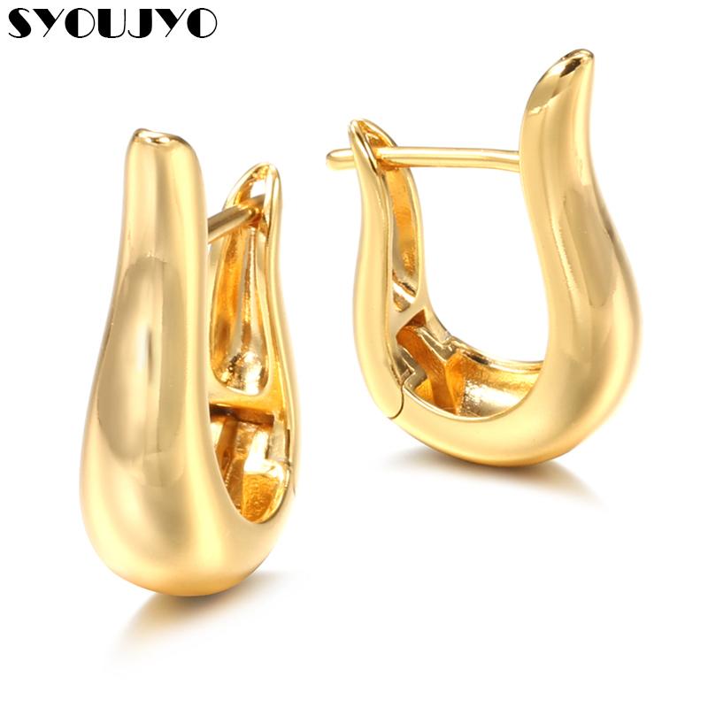 

Stud SYOUJYO Fashion Simple Luxury Earrings Korean 2021 Trend Gold Color Vivid Piercing Top Quality OL Jewelry Gifts, Golden;silver