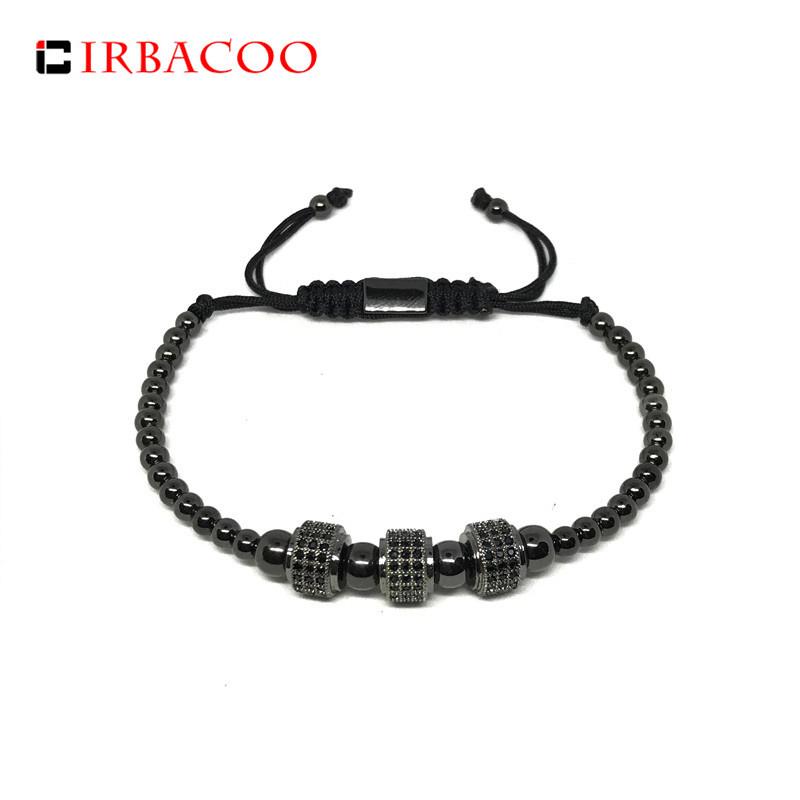

Charm Bracelets IRBACOO 2021 Fashion Men Bracelet Black Cubic Zirconia Tubes For Adjustable Jewelry, Golden;silver