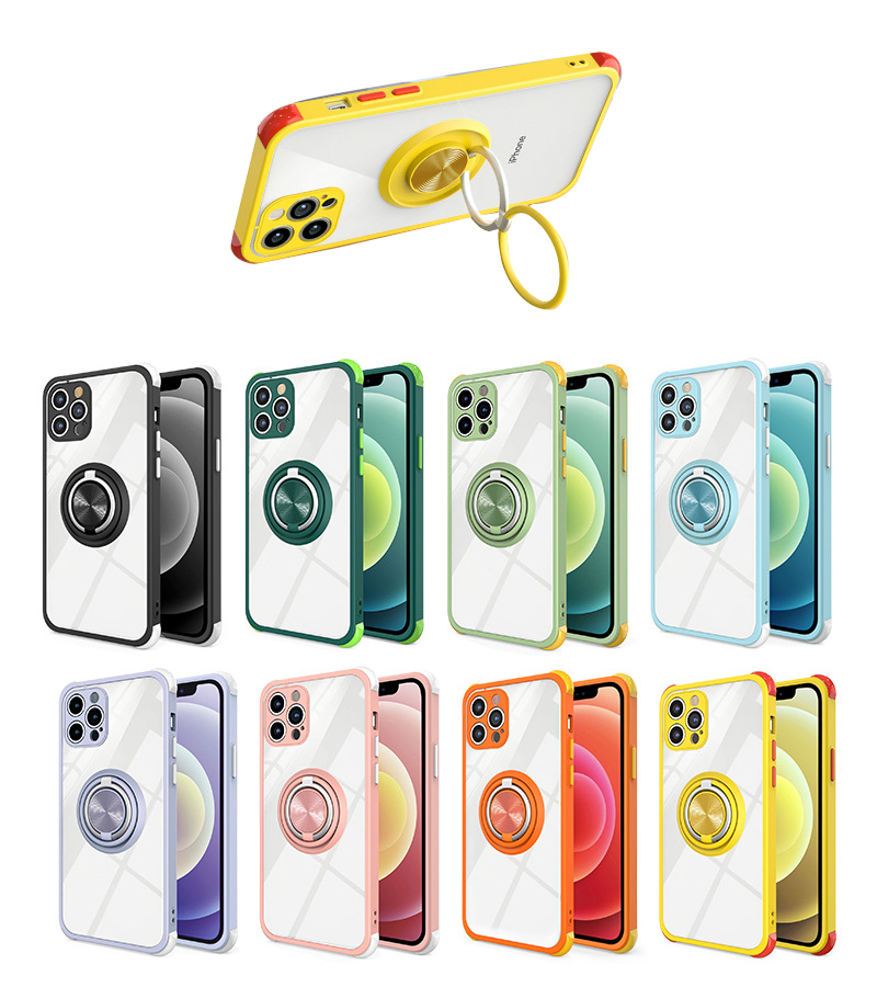 

Dual Ring Kickstand Case New Armor Hard Cover for iPhone 13 12 11 Pro Max XS XR 6 7 8 Plus, 10pcs per color