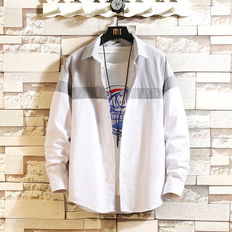 

2021 Casual Brand Men's Loose Hip Hop Streetwear Patchwork Shirts Long Sleeves New Spring Autumn Plus Overasian Size M-5xl V48t, Cy652 1