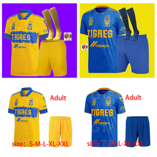 

20-21 mexico uanl tigres soccer jersey 7 star c.salcedo gignac vargas pizarro men's suit camiseta de tig res ua nl, Black;yellow