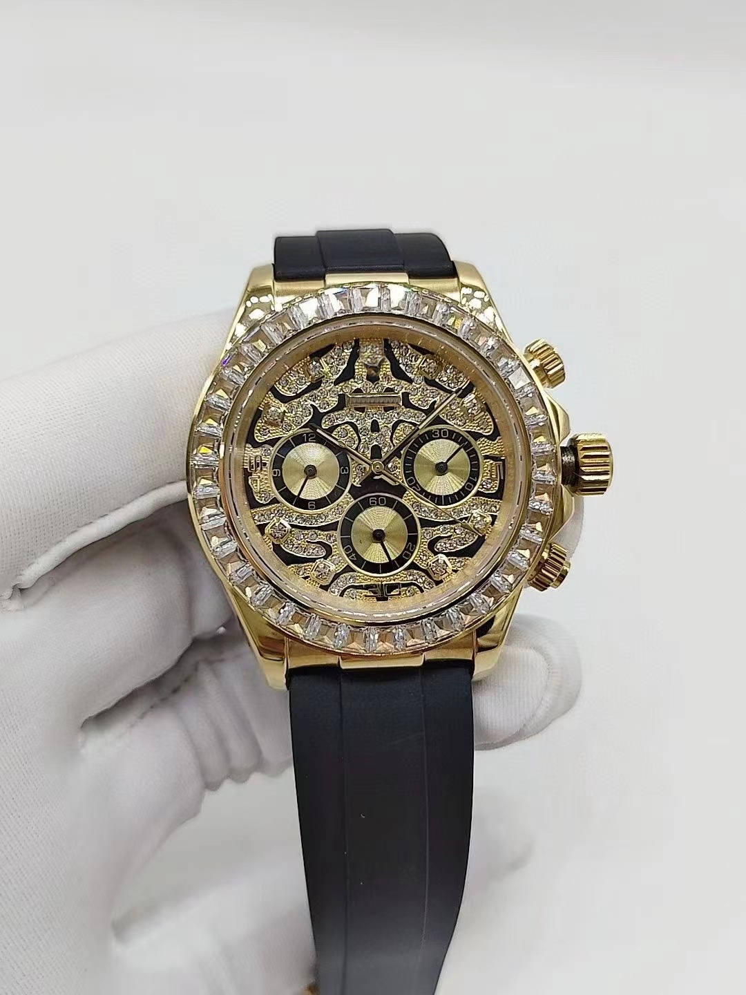 

High quality gold 40mm fashion mens watches date Mechanical automatic sweep Sapphire Ladies dress watch Stainless steel bracelet waterproof Wristwatch Casualbag