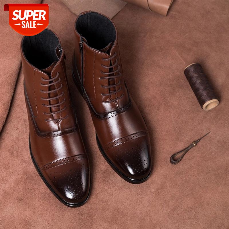 

2020 Italian Handmade Classic Men's Boots Autumn Outdoor Highquality Hightop Shoes Men Moccasins Lace Up Men Zapatos De Hombre #Hm92