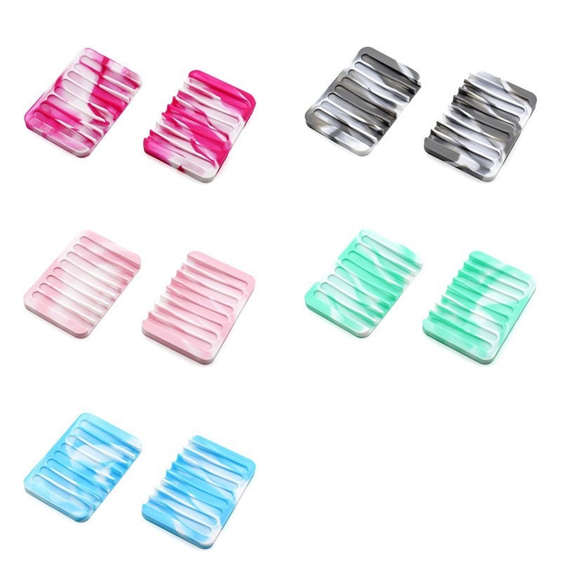 

Fashion Silicone Flexible Soap Dish Plate Holder Tray Drainer Shower Waterfal for Bathroom Kitchen Counter Profitable Item for Retail 463 R2