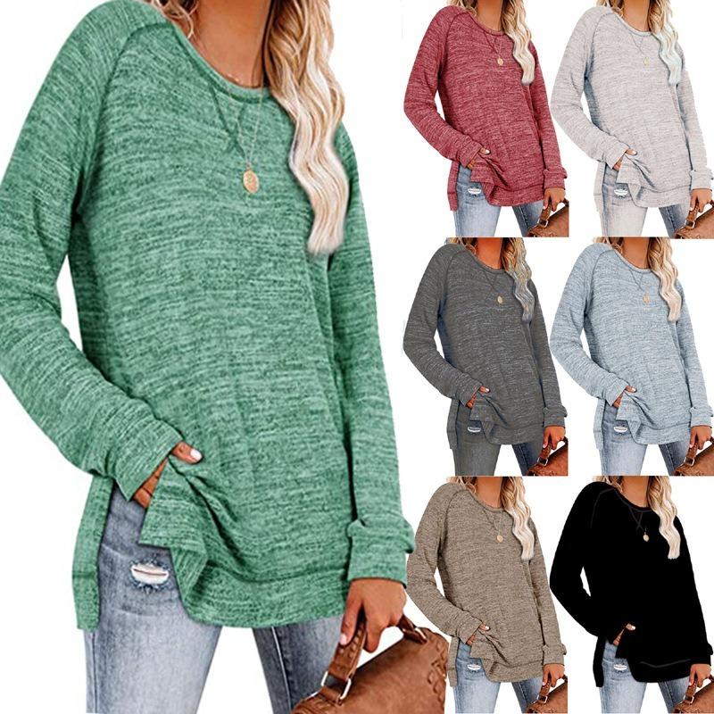 

Women's Hoodies & Sweatshirts 2022 Spring Loose O-neck Long Sleeve Lady Cotton Pullover Tops Casual Women Sweatshirt Thirteen Colors Availab, Black
