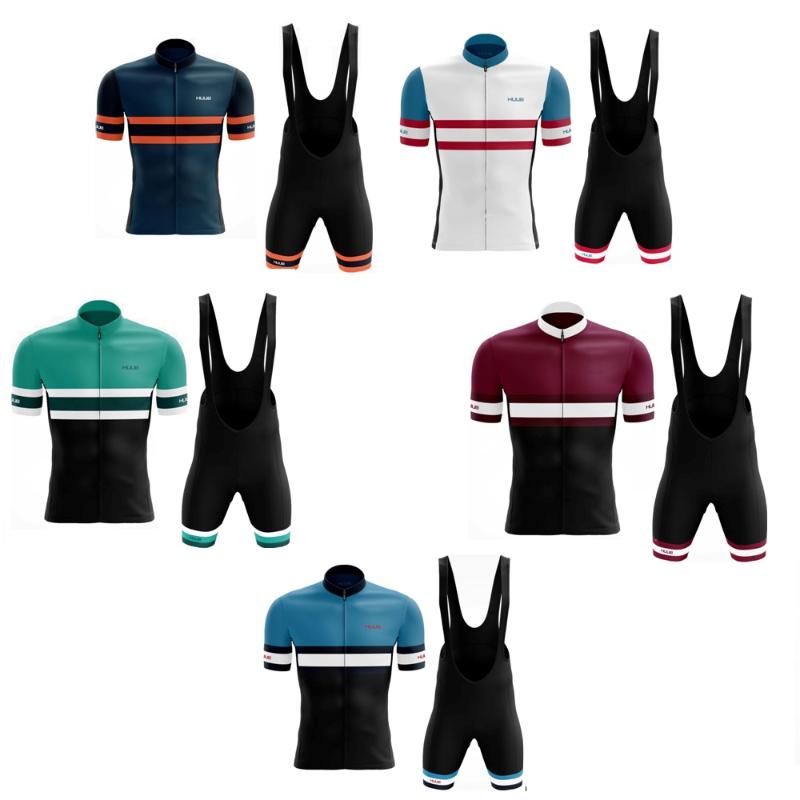 

Racing Sets 2021 Huub Cycling Clothing Men Jersey Set Road Bike Suit MTB Cycle Shirts Clothes Bicycle Bib Shorts Maillot Culotte, Black;blue