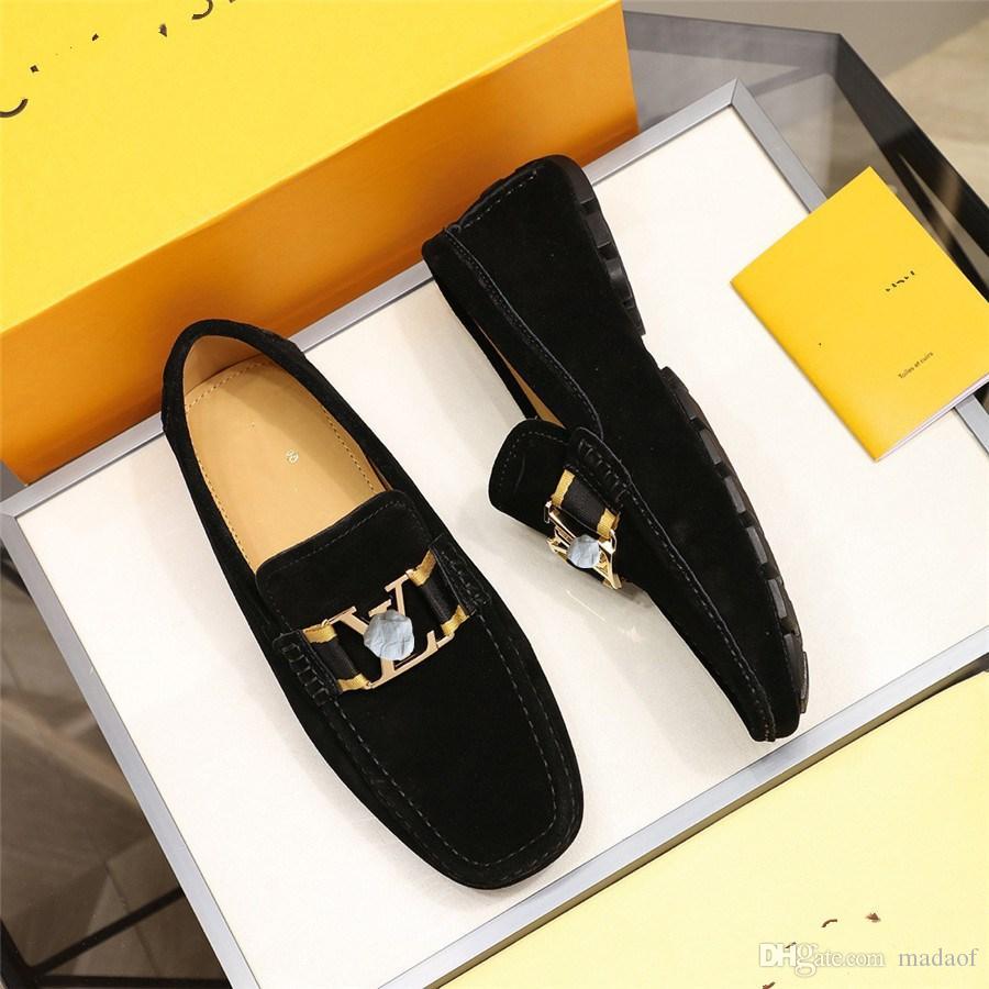 

DESIGNER MEN LOAFERS MAN Moccasins Slip On Flats CASUAL LEATHER SHOE Breathable Mocassin Homme LUXURY BRANDs British Driving SHOES Black 22, #02
