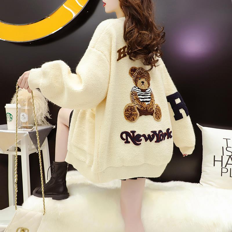 

Women's Sweaters baggy sweater with 100.00kg, knitted jacket for women, large size, wide, lazy wind, , spring and autumn, QI3X, 1# shoe box