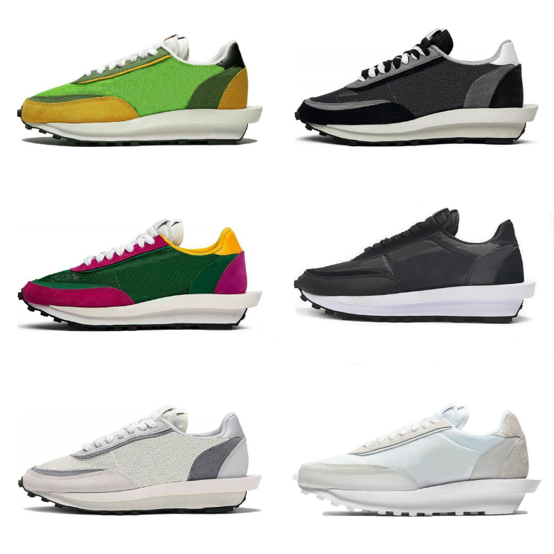 

2021 Nlke Running Shoes Dark Iris Sesame Blue Void Sacais X Waffle LDV VaporWaffle Pegasus Nylon Black White Off Trainers Sneakers Size G01