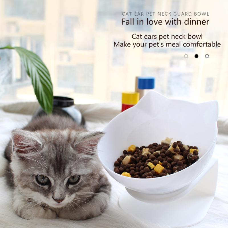 

Cat Bowls & Feeders Double Head And Neck Protection Sturdy Transparent Bowl Water Safe Non-Toxic Pet
