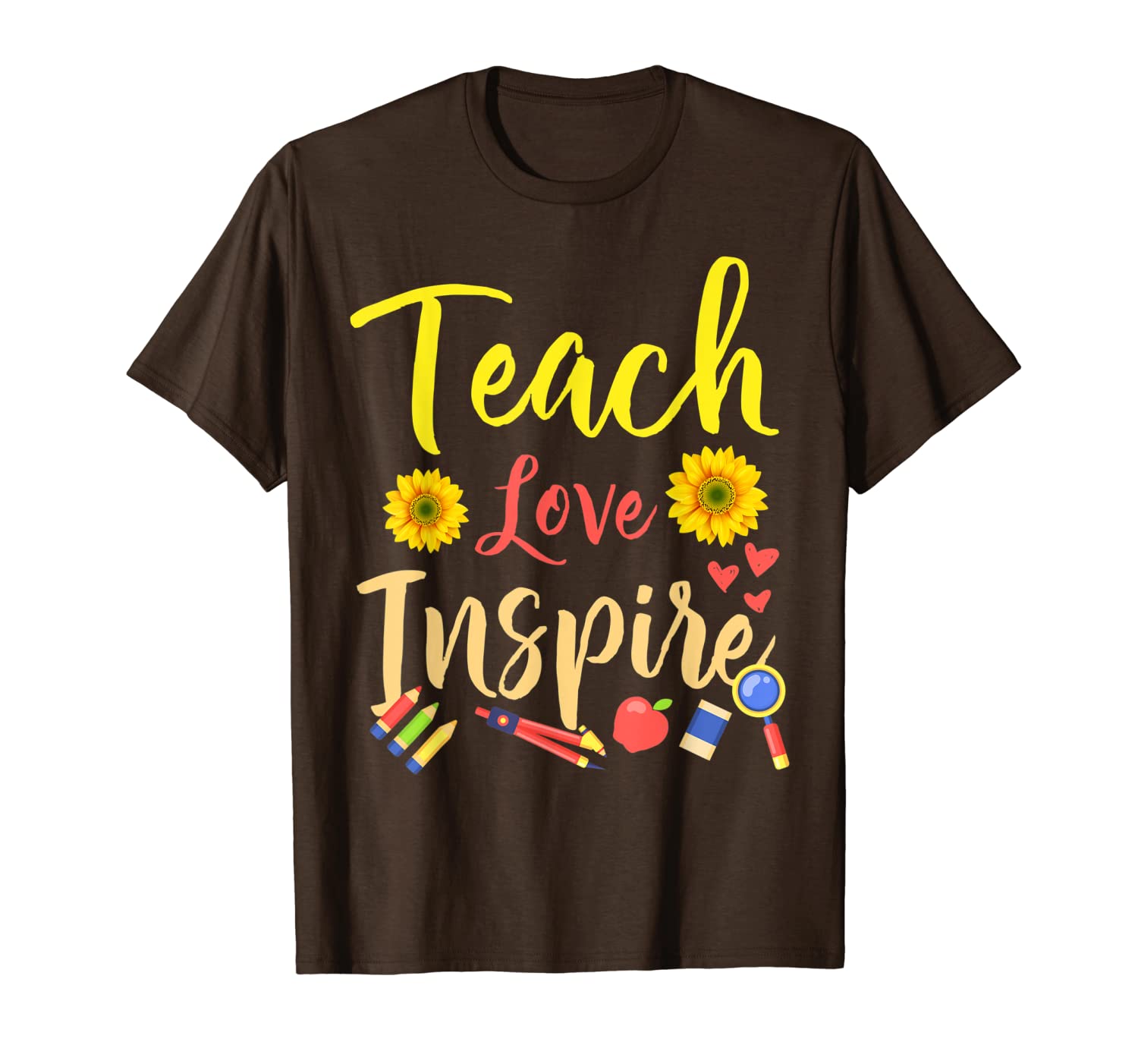 

teach love and inspire shirt - teacher sunflower shirt t-shirt, White;black