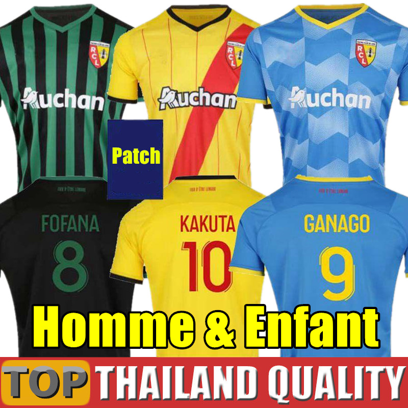 

maillot Lens RC soccer jerseys 21 22 KAKUTA GANAGO SOTOCA FOFANA GRADIT FORTES BANZA CAHUZAC DOUCOURE 2021 2022 Football Shirt set men kids Kit uniform, 2021 away - men