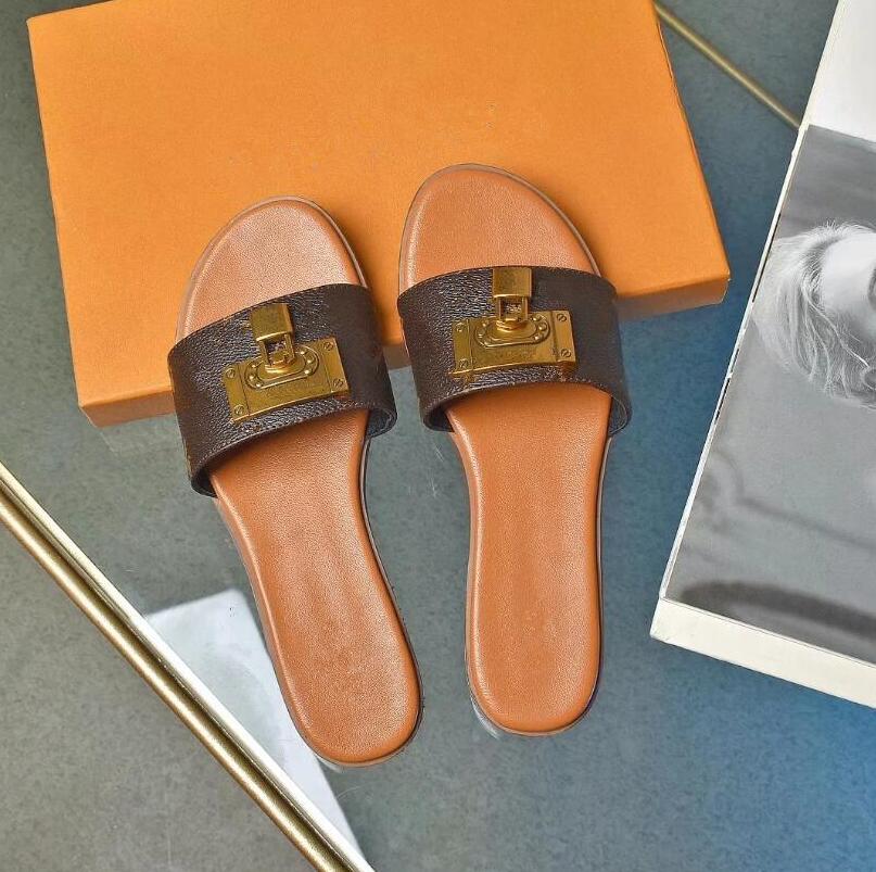 

2021 Fashion Men Women Sandals Designer Shoes Luxury Slide Summer Wide Flat Slippery Slipper Flip Flop Flower Box Size 36-44