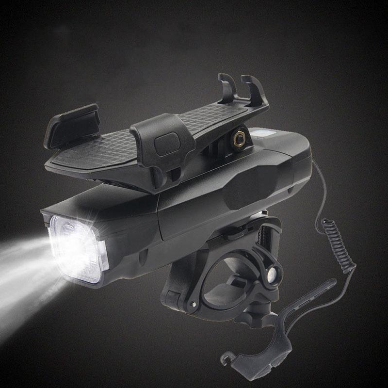 

4-in-1 Bicycle Light T6 500lm USB Rechargeable Bike Lamp Waterproof LED Headlights Power Bank Phone Hold 120dB For 4-6.3in Phone