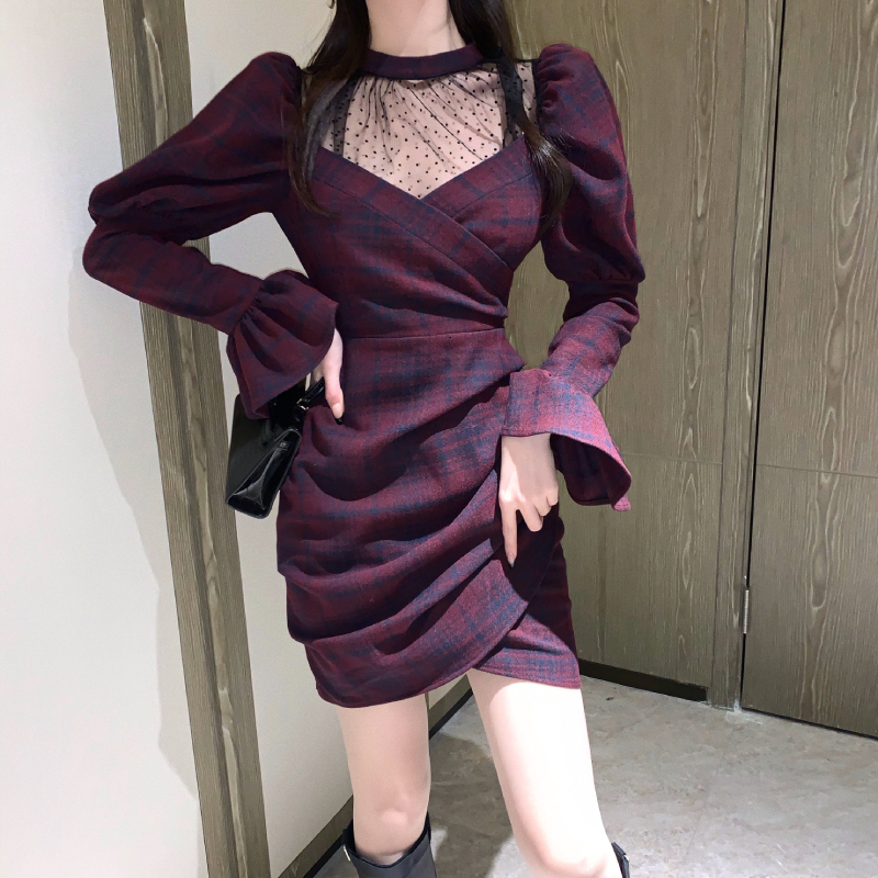 

New Spring Kawaii Goth Women Elegant Sweet Patchwork Party Mini Female High Street French Lace Sexy Korean 2021 1d4q, Pruple